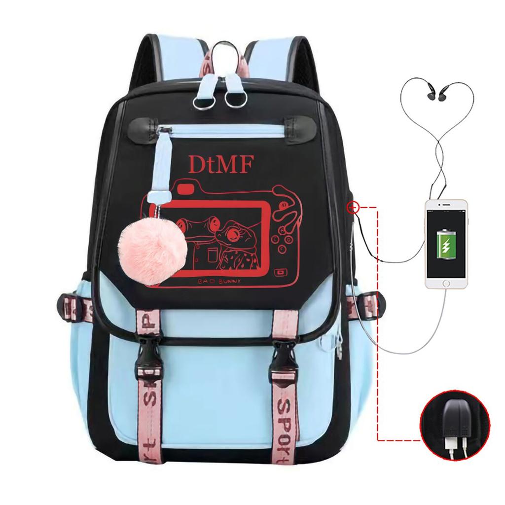 Casual Student School Bag USB Charging Rucksack Zipper Rapper Singer Mochilas Multicolor Option Backpack for Teen Boys Girls