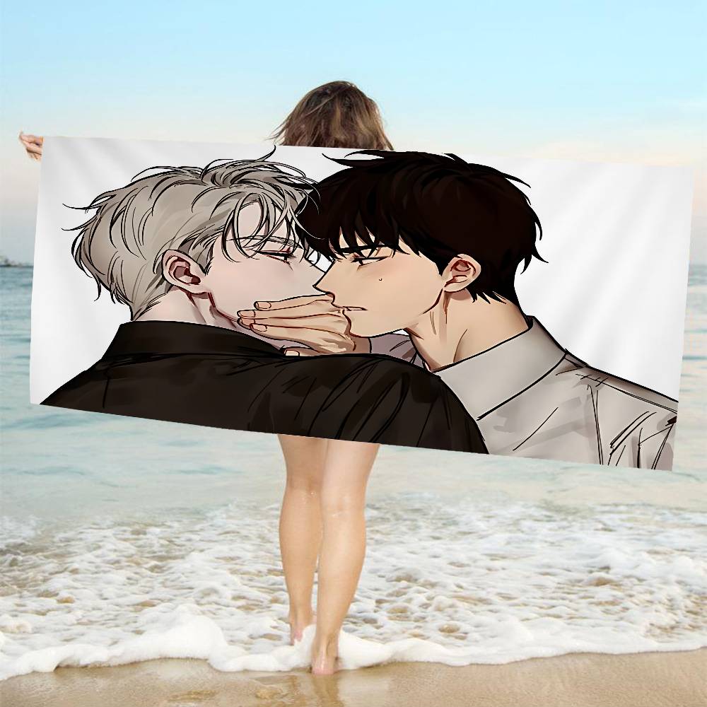 

passion bl anime Microfiber Printed Beach Towel Mountain Climbing Yoga Beach Swimming Running Absorbent Soft Towel W40*H60(CM)
