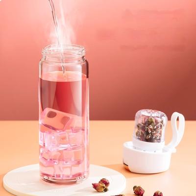 GIANXI 450ml Portable Transparent Glass Cup Household Drinkware Coffee Mug With Lid Beverage Coffee Cups Coffeeware Teaware