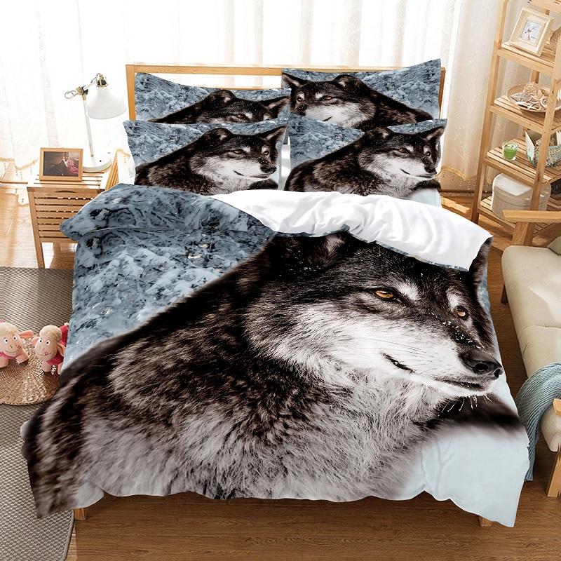 Animal Bedding Collection Duvet Cover Collection 3D Bedding Black LeopardCat Digital Printing With Bed Linen Queen Size Bedding Collection Fashion