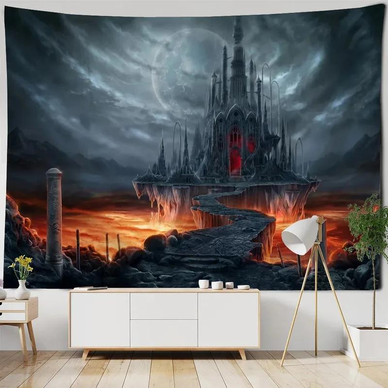 Magic Forest Castle Pattern Tapestry Home Wall Decoration Tapestry Bedroom Living Room Tapestry