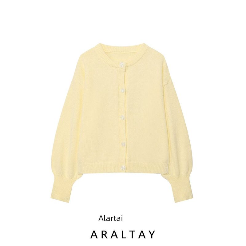 Araltay New Arrival Women's Clothing Fashion Style Fashion All-Match Casual Minimalist Round Neck Long Sleeves Knitting Cardigan Outwear