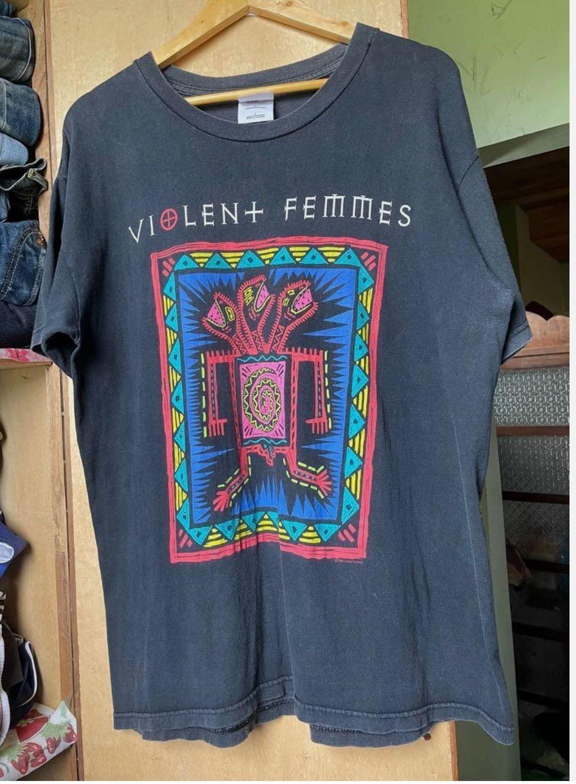 Reprint 90 s Violent Femmes Vintage Band Tour Unisex Black Tshirt Reprint S-5XL S