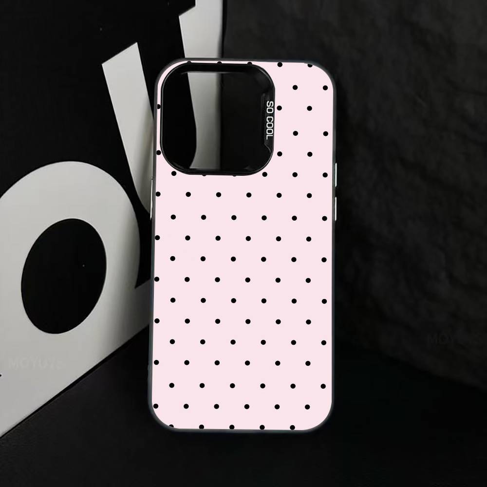 Classic Polka Dot Phone Case For iPhone 17,16,15,14,13,12,11 Plus,Pro Max,XS,Colorful Silver Black Cover