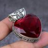 Natural Garnet Gemstone Handmade 925 Sterling Silver Jewelry Pendant 1.77" P2K59