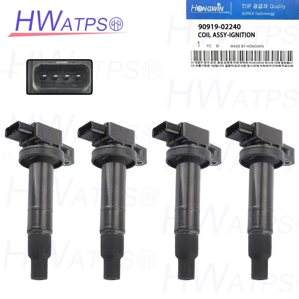4pcs 90919-02240 90080-19021 Ignition Coil Plug UF316 UF-316 90919 02240 5C1293 For Toyota Prius xA xB Echo 1.5L 2000-2010 X4 Ignition Coil