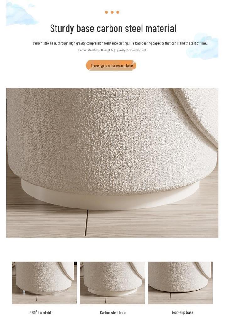 Modern Luxury Swivel Vanity Stool with Backrest: Solid Wood Makeup Chair