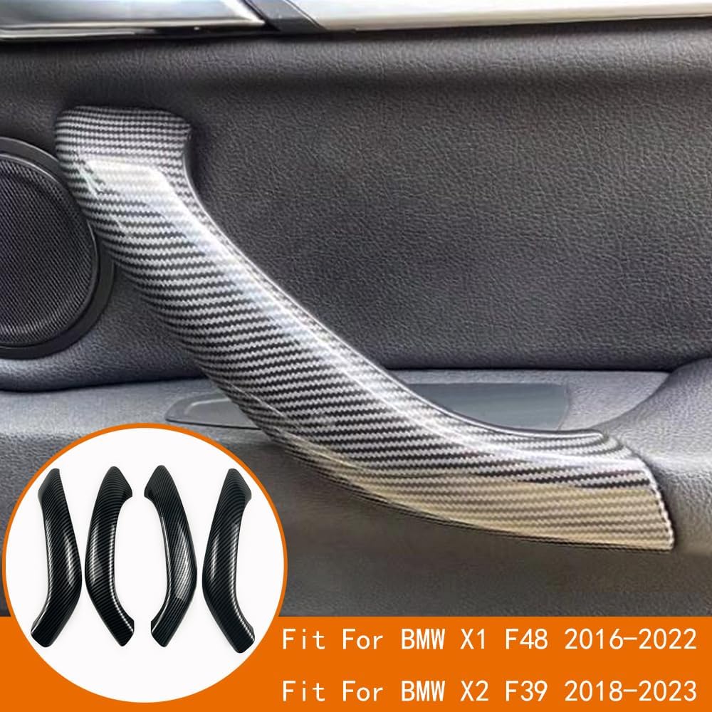 Car Door Handle For BMW X2 F39 X1 E84 F48 2010- Interior Door Handles Replace Cover Car Door Pull Accessories (Carbon Fiber Color)