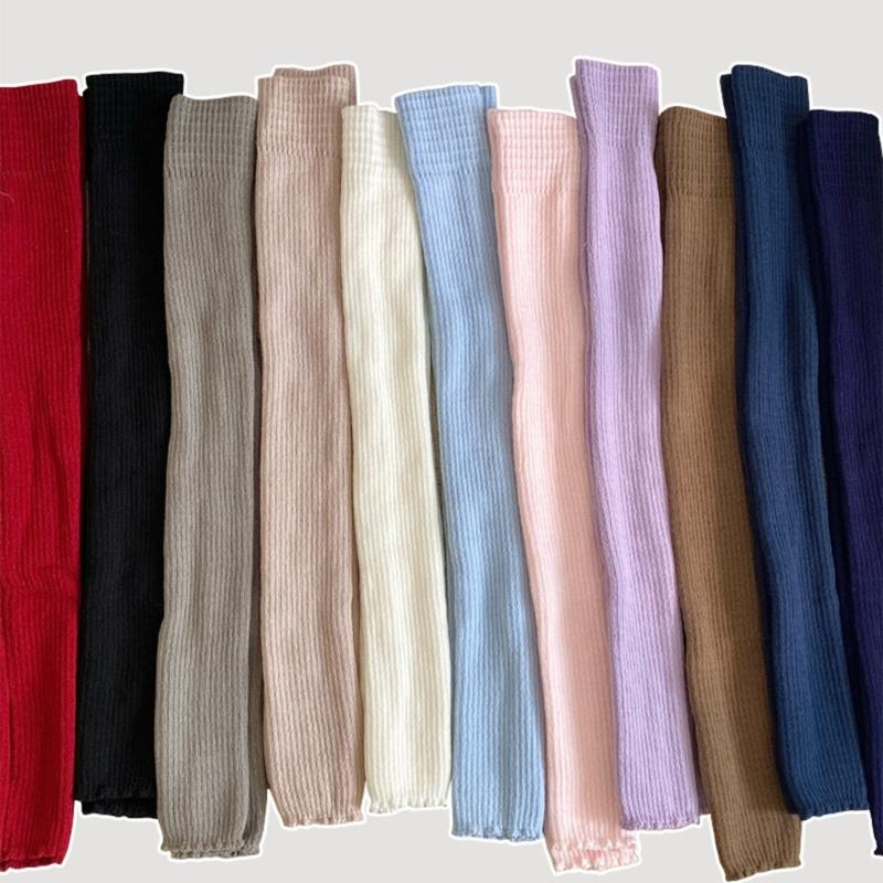 Calzettoni a costine a righe sopra il ginocchio senza piedi Scaldamuscoli lunghissimi con staffa Calze alte fino alla coscia per Donna Yoga