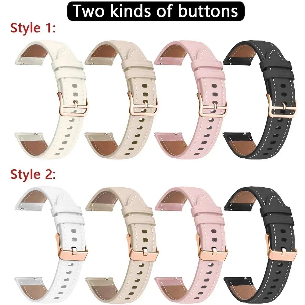 20mm PU Leather Band For Samsung Galaxy Watch 7 6 5 4 44mm 40mm 5 pro 45mm Strap Galaxy Watch 6 Classic 47mm 43mm Bracelet