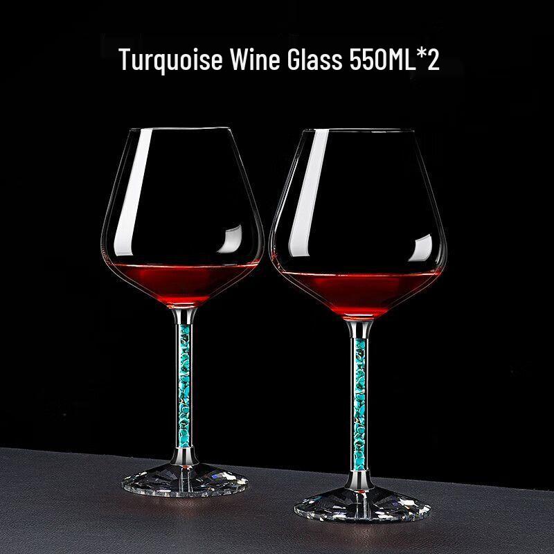 Light Luxury Turquoise Wine Glass & Decanter Set