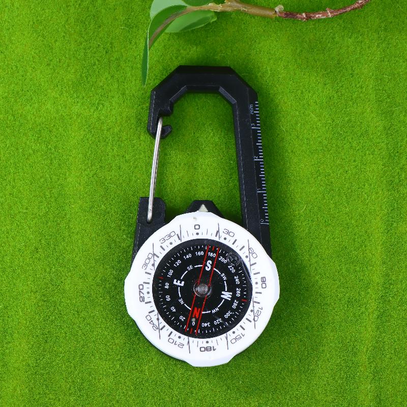 1Pc Luminous Compass Keychain Carabiner Portable Abs Material Directional Guide Sports Off-Road For Hiking Camping