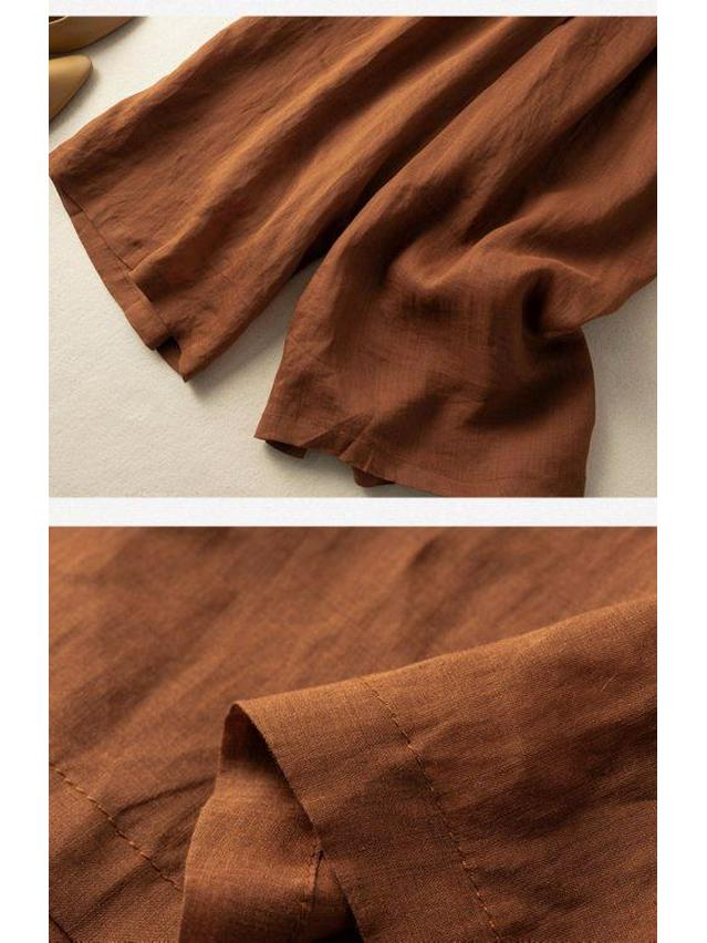 2026 New Women's High-Waisted Wide-Leg Skirt Pants - Breathable, Thin Cotton Linen for Summer