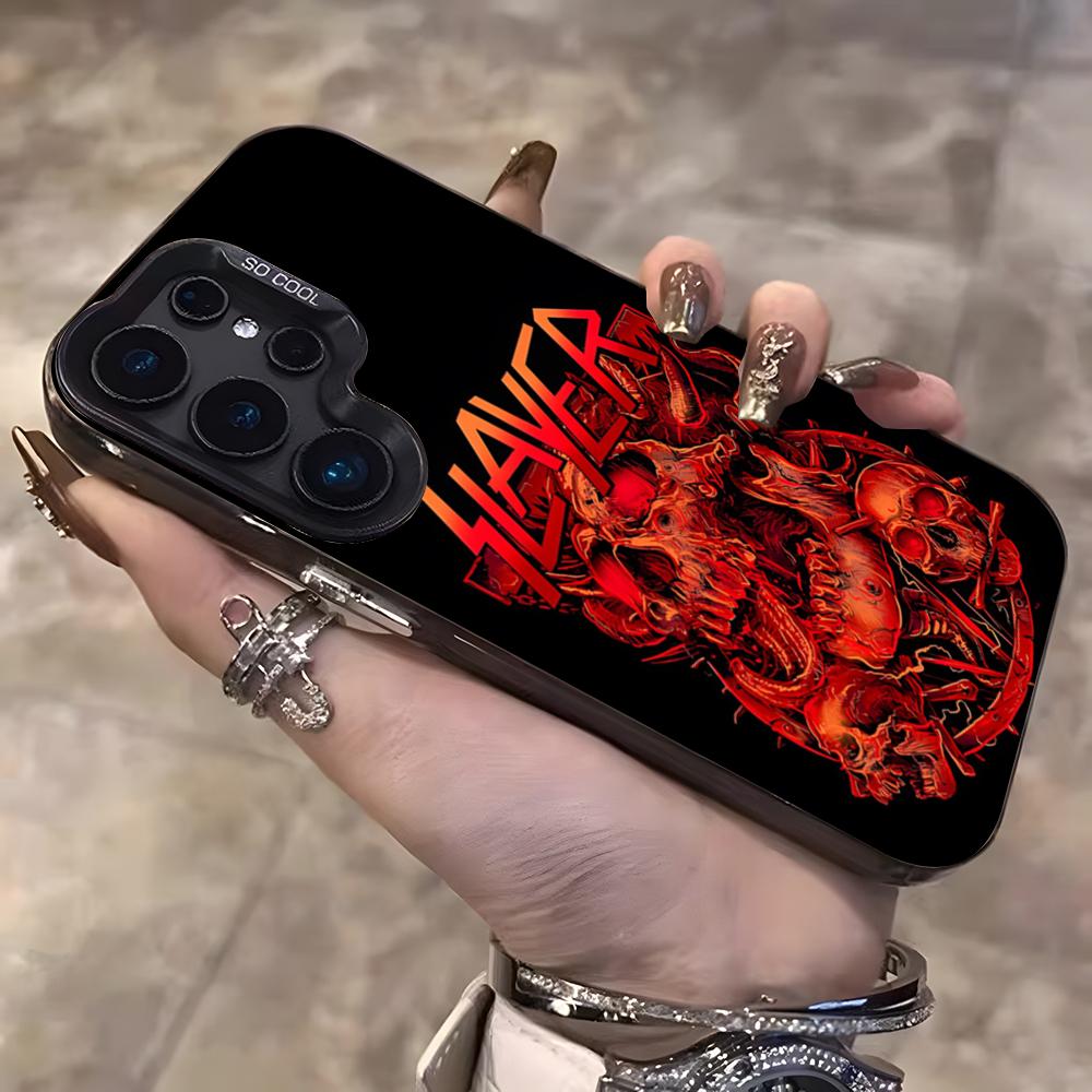 

Slayer Heavy Metal Rock Band Album Phone Case For Samsung S25 Ultra S23 S22 S21 S20 Plus S24 Fe A55 Color Silver Cover Samsung S21 Plus