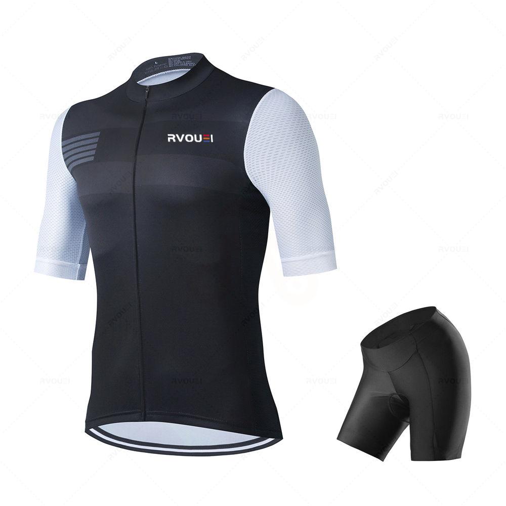 2026 Team Summer Short Sleeve Men Cycling Set Bike Clothing Breathable Anti-UV Bicycle Wear Rvouei Jersey Mallot Ciclismo Hombre