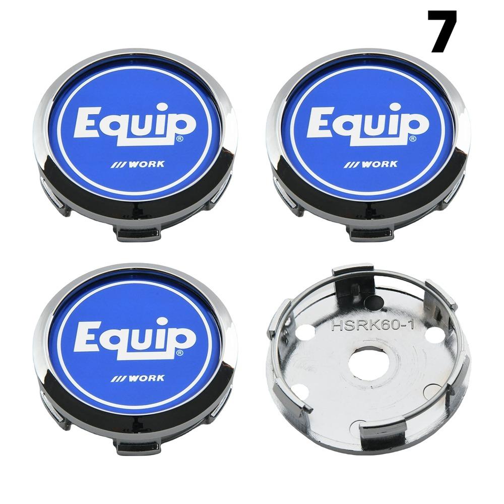 4PCS OD 60MM / ID 56MM Cap For Rims WORK EMOTION EQUIP MEISTER VS Emblem Wheel Center Cap Sport Car Logo Wheel Cover Hub Caps