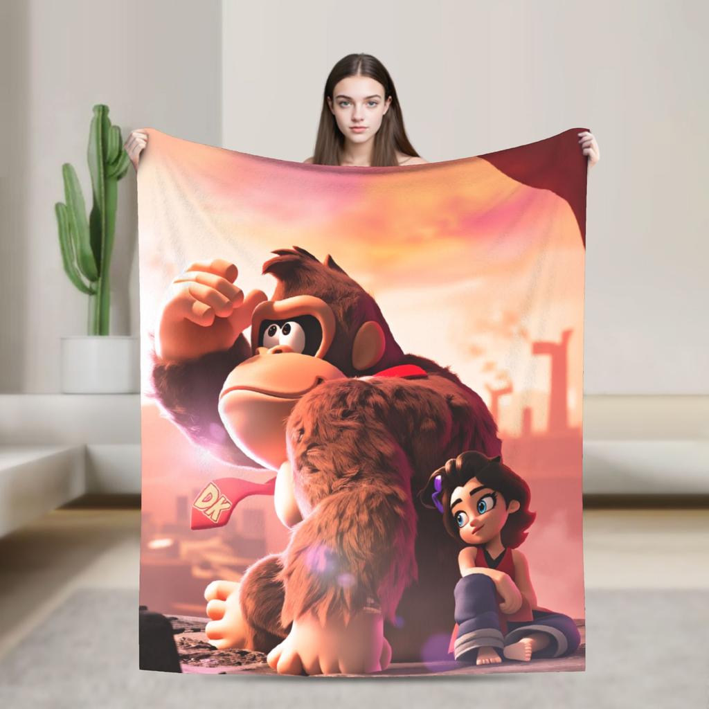 Super Warm BlanketStudents Travel Donkeyed Kongs Throw Blanket Flannel Bedspread For Couch Chair Funny Sofa Bed Cover