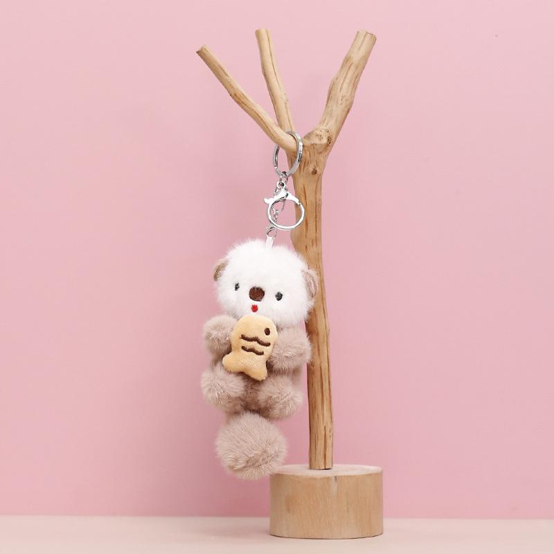 Adorable Sea Otter Plush Keychain - Cute Stuffed Animal Bag Charm