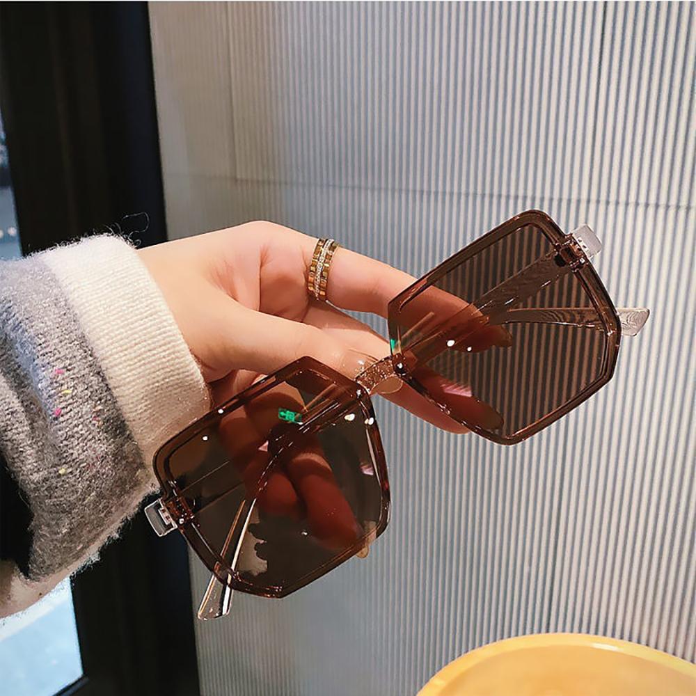 Vintage Large Frame Sunglasses Women Men Square Polygon Sun Glasses Brand Design Trendy Eye Glasses UV400 Shades Driving Goggle