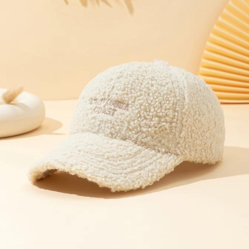 Fashion Autumn and Winter Embroidered Letter Versatile Duck Tongue Hat Women Thickened for Keep Warmth Adjustable Baseball Hat