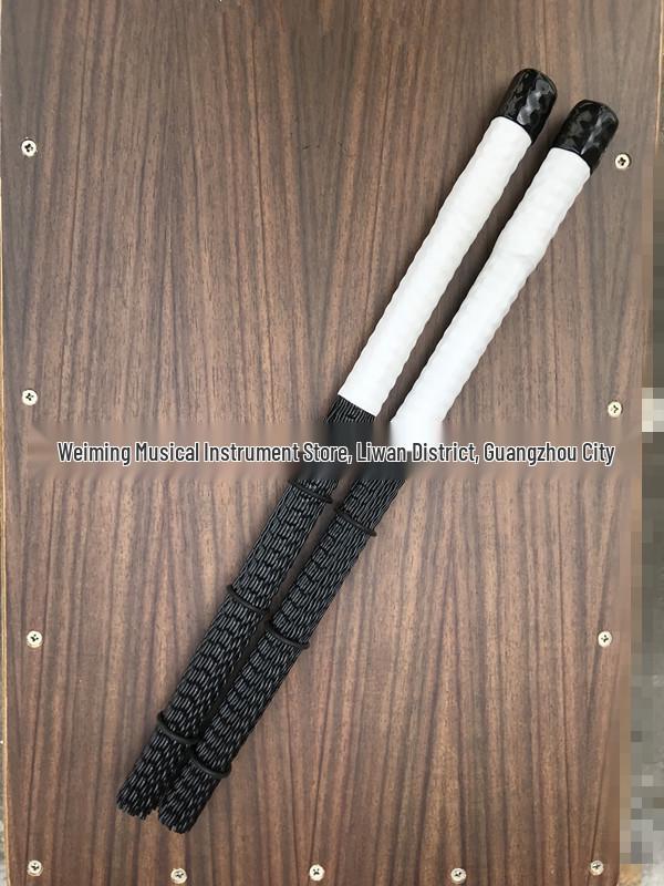 

Rack Drum Jazz Bundle: Drumsticks & Wavy Bristle Nylon Brushes Wavy Drum Brush білий