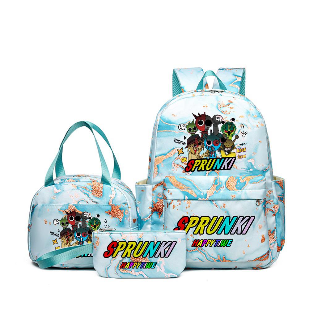 New Rhythm Box Heat Transfer Backpack Sprunki Music Game Primary and Secondary School Children's Schoolbag