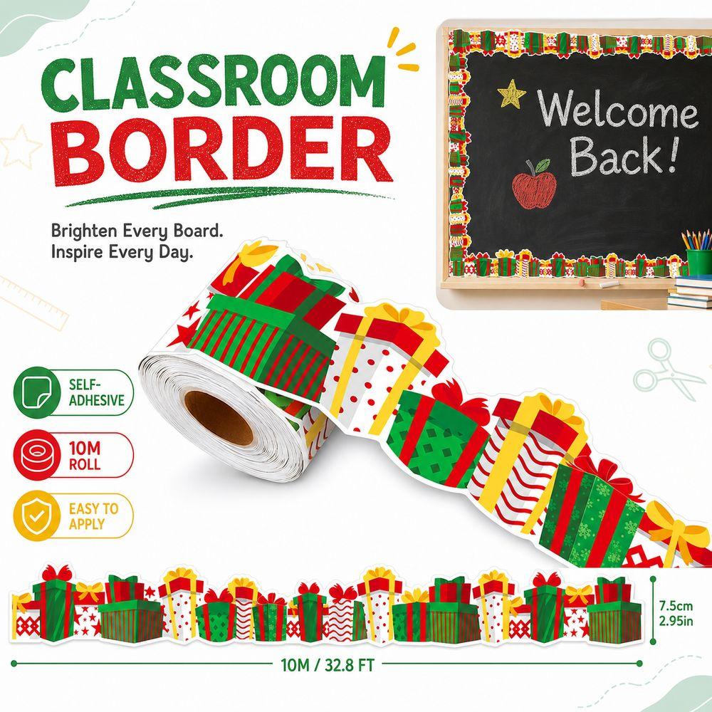 Self-adhesive Christmas Border Roll Cuttable Classroom Border Trim Border Trim  Classroom Decor
