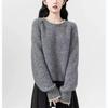 Sweater autumn wear crew neck contrasting color pullover knitted sweater women's autumn and winter new long-sleeved women's clothing top coat