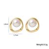Imitation Pearl Earring For Women 2025 New Gold Colour Round Stud Earrings Christmas Gifts Irregular Design Unusual Earrings
