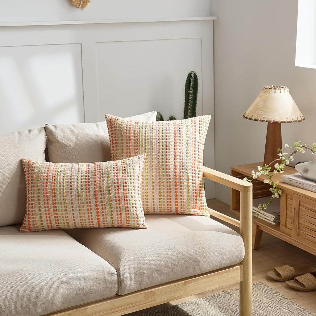 Federa Cuscino a Pois Intrecciata Copricuscino Decorativo per Divano Soggiorno Morbido Tessile per la Casa Elegante Accessorio per Divano