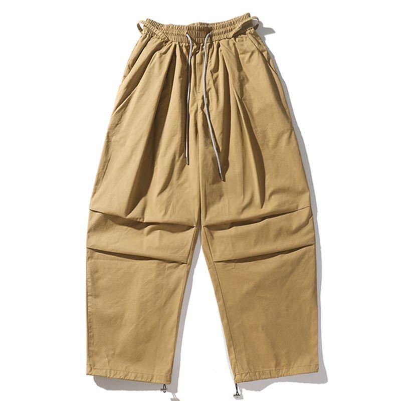 American-Style All-Cotton Washed Breathable Loose Wide-Leg Straight-Leg Jogger Cargo Pants for Men, Autumn Casual Pants
