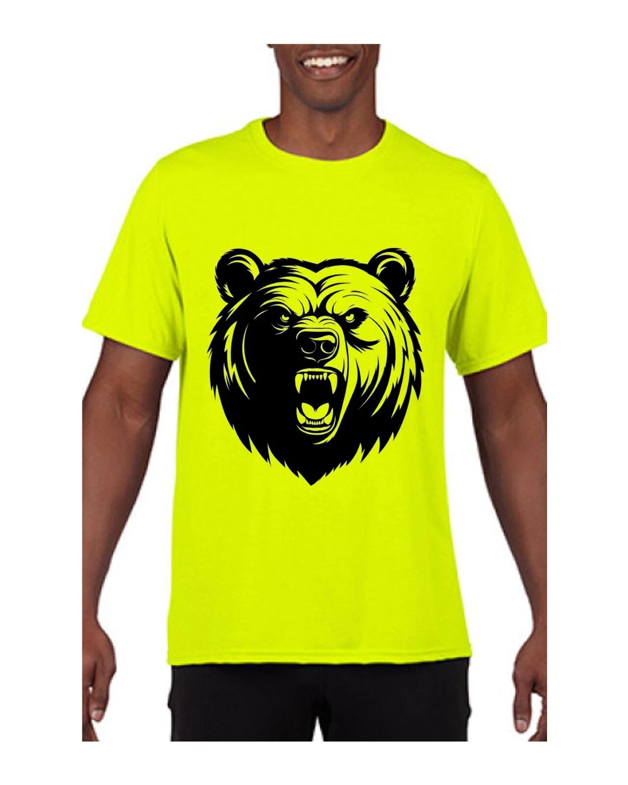 Grizzly Bear Mad Face T-Shirt Wild Hunter Wildlife Montana Wilderness 4 Colors S