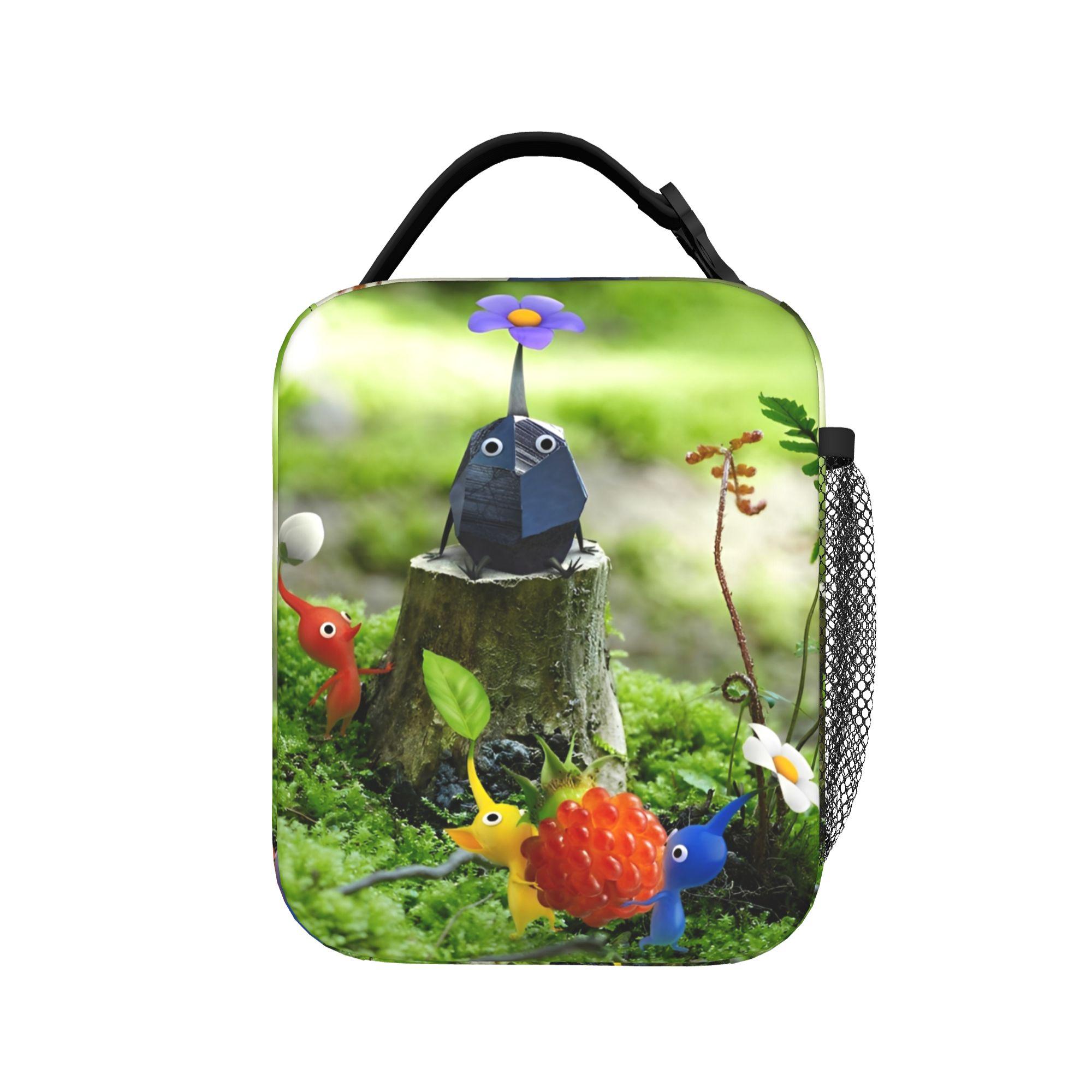 Sac à lunch isotherme Pikmins Sac thermique réutilisable, Contenant repas Jeux vidéo Sac fourre-tout grande capacité Boîte à lunch pour hommes femmes One Size