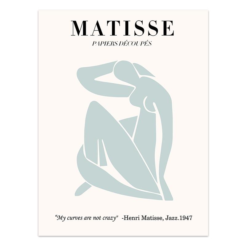 Abstrakt Matisse Girl Korall Färgglada Löv Nordiska affischer och tryck Modern väggkonst Canvasmålning Vardagsrum Heminredning