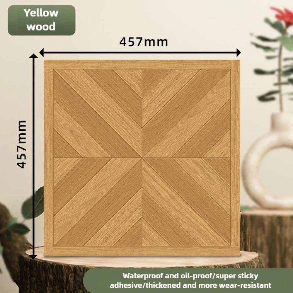 457x457mmPVC Retro Mosaic Floor Sticker-Self-Adhesive Anti-Slip Vinyl Tile for Concrete Floor Renovation Wear-Resistant DIY Home