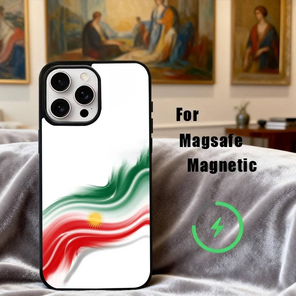K-Kurdistan-N F-Flag-G Phone Case For iPhone17,16,15,14,13,12,11 Plus,Pro Max Magnetic For Magsafe Wireless Charging