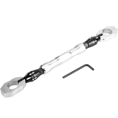 Motorcycle Handlebar Cross Bar, 7/8" 22mm Handlebar Strengthen Lever Bar Adjustable Motorcycle Balance Reinforce Lever (Silver)