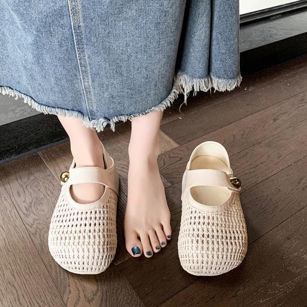 Fashion Slippers Casual Summer Women's Shoes Shallow Pantofle Fretwork Heels Platform Luxury 2025 Mary Janes Fashion Hook & Loop