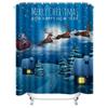 TU Christmas Shower Curtain Santa Claus Festive Holiday Decor Winter Scene Bathroom Fabric Xmas Home Decoration Gift