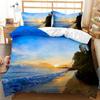 Beach Duvet Cover Set Summer Ocean Bedding Set Hawaiian Marine Sea Waves 3D Print Starfish Polyester Comforter Cover Queen King