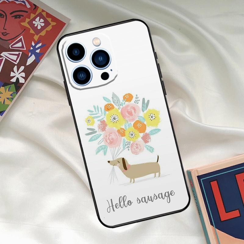Dachshund Sausage Dog Phone Case For iPhone 16 15 14 12 11 13 17 Pro Max 15 16 Plus 13 Mini 16e 17 Air Funda Cover