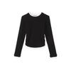 La Chapelle Women's Faux Two-Piece Long Sleeve T-Shirt