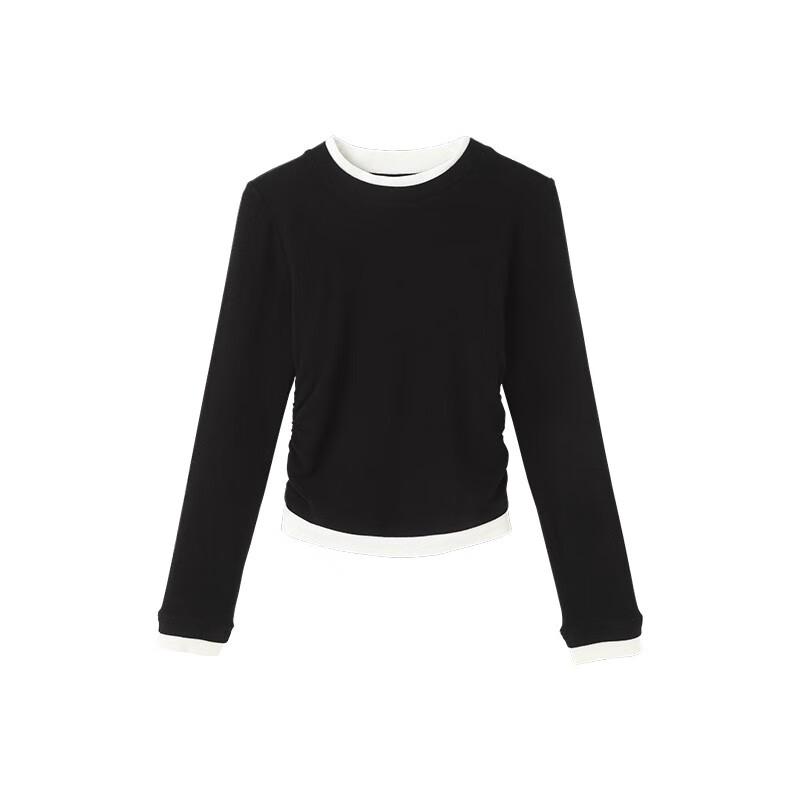 La Chapelle Women's Faux Two-Piece Long Sleeve T-Shirt