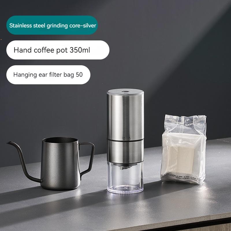 Electric Bean Grinder Stainless Steel Core Portable Bean Grinder Portable Grinder Coffee Set Filter Bag Filter Cup