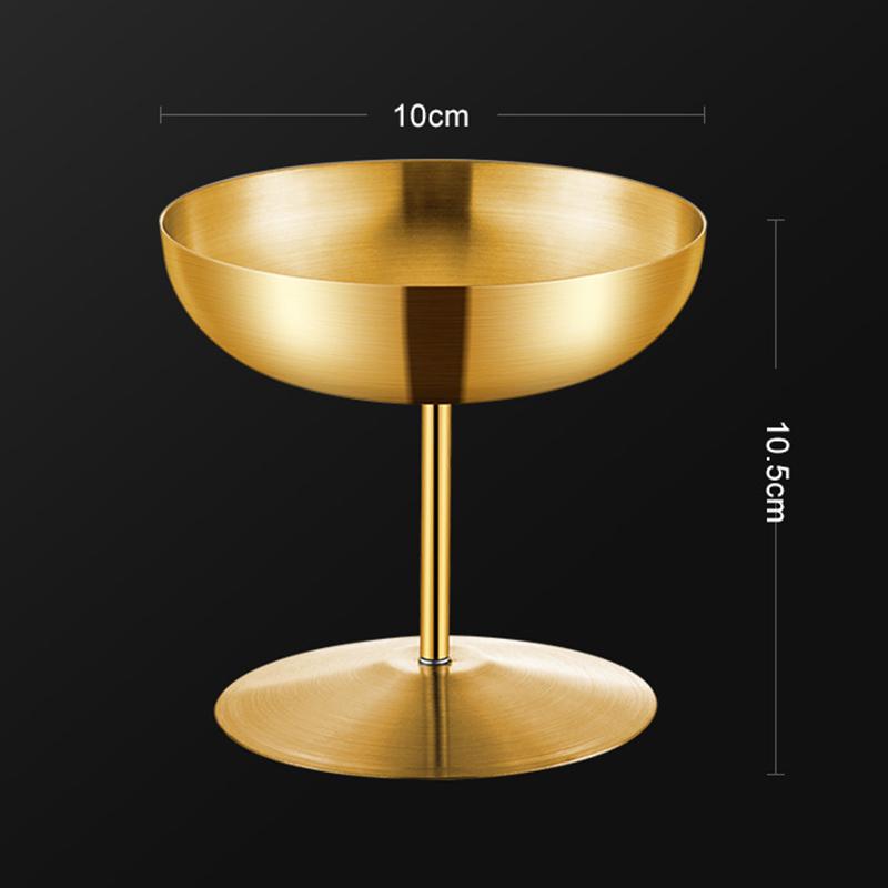 150/200ML Ice Cream Cups Salad Bowl Stainless Steel Bowl Dessert Fruit Plate Snack Dish Bar Wine Glasses Pudding Dish Tableware