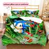 Sonic the Hedgehog2 Pattern Bedding Quilt Set  Home Decoration  Gift (1 * Duvet Cover + 2 * Pillowcase  Without Core)