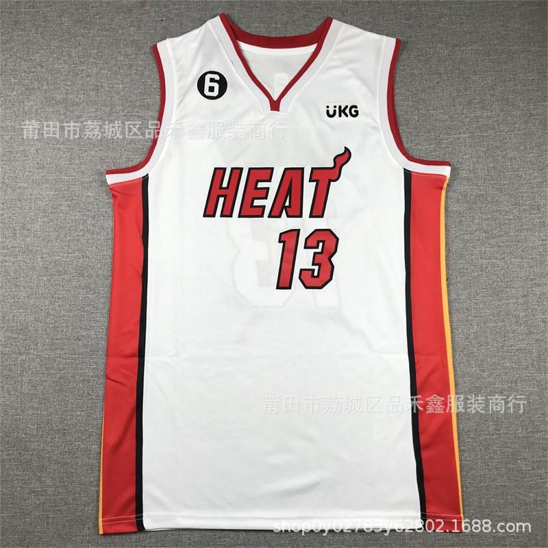 Maglia da Basket Miami Heat Uomo Donna Cotone Cucita Uniforme Squadra NBA Butler Wade Herro City Edition