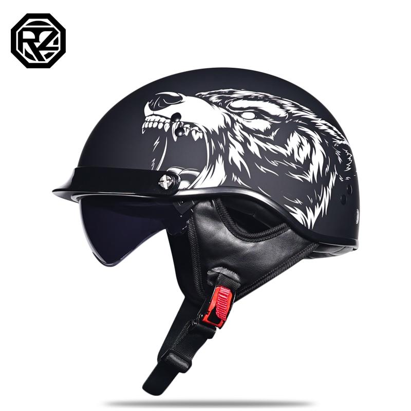 ORZ Motorcycle Helmet Retro German Classic Moto Helmet DOT Certification Capacete De Moto With HD Visors