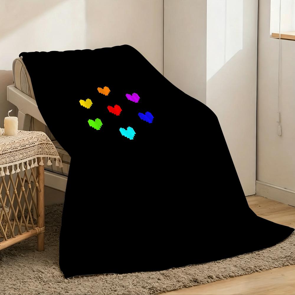 Undertale Cute Throw Lightweight 240g Flannel Blanket Soft Skin-friendly for Summer Cooling