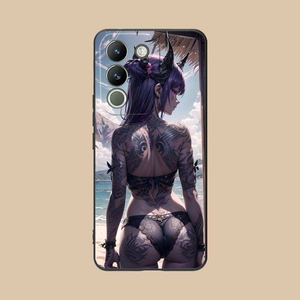 Modne etui na telefon komórkowy z tatuażem dla dziewczyny do VIVO V60 V50 V40 V30 V29 V27 V25 V23 Pro Lite 5G Kolorowy nadruk Pokrowiec Luksusowy